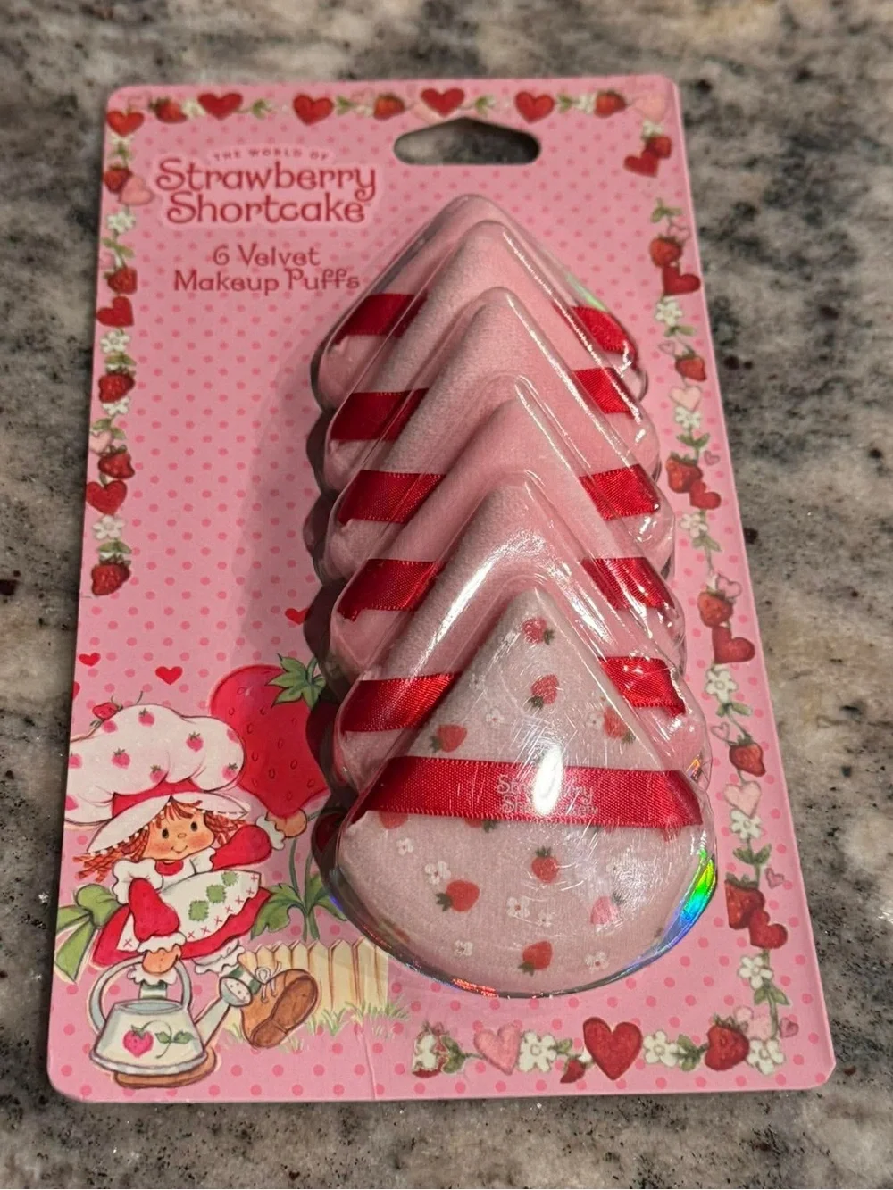 Strawberry Shortcake Pink Velvet Makeup Puffs - 6 Pack